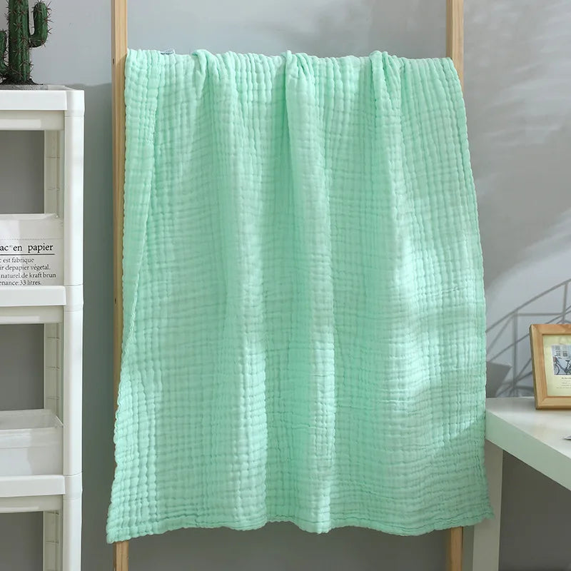 100% Cotton Muslin Blanket,6-Layer Soft Throw for Bed Couch,Breathable Lightweight Blankets for Adults Hot Sleepers,Room Decor