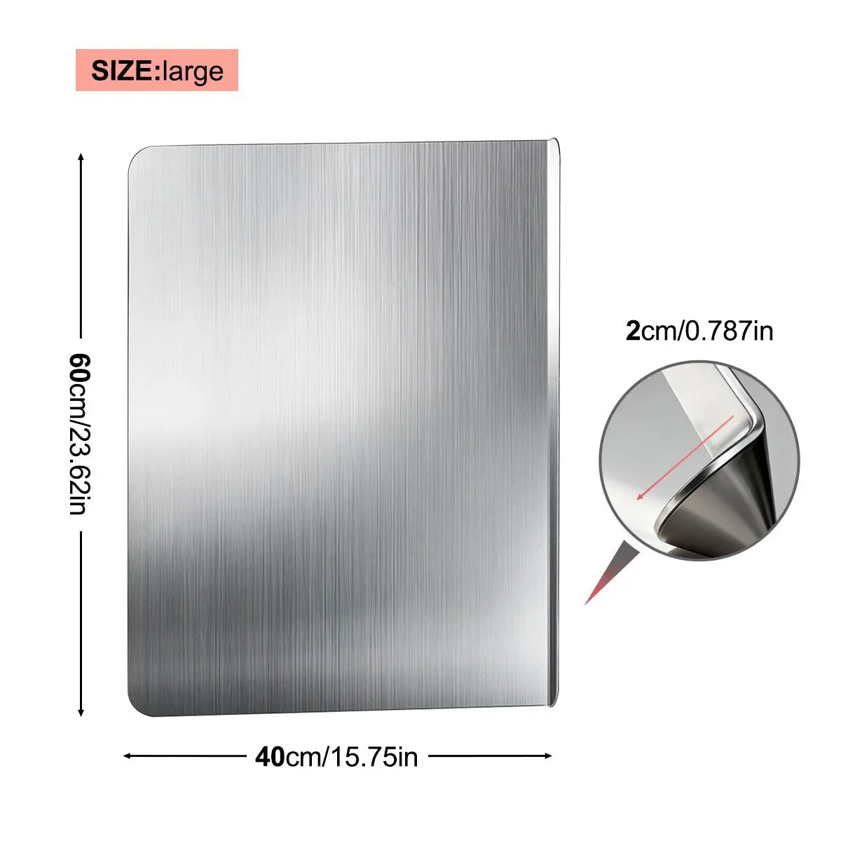 Stainless Steel Cutting Board - Non-Slip Grip, Mold-Resistant, Durable Daily Use, Modern Design, Household Kitchen Accessory Gadget