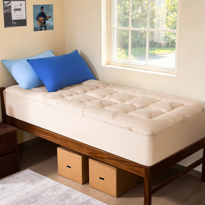 【Bedlore】Thick Fitted Sheet Mattress Pad, Fluffy Pillow Top Comfort Layer, Cooling & Soft Mattress Cover with Deep Pockets (Fits 6–18 Inch Mattresses), Ideal for Bedroom & Home Use Homeessentials