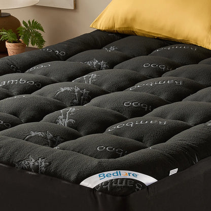 【Bedlore】Thick Fitted Sheet Mattress Pad, Fluffy Pillow Top Comfort Layer, Cooling & Soft Mattress Cover with Deep Pockets (Fits 6–18 Inch Mattresses), Ideal for Bedroom & Home Use Homeessentials