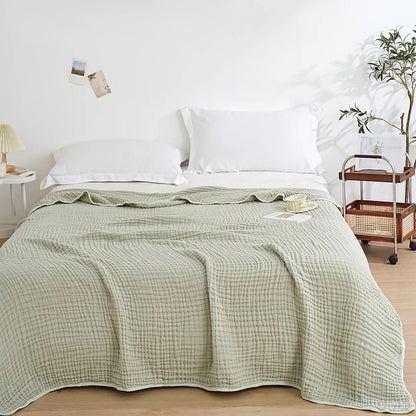 100% Cotton Muslin Blanket,6-Layer Soft Throw for Bed Couch,Breathable Lightweight Blankets for Adults Hot Sleepers,Room Decor