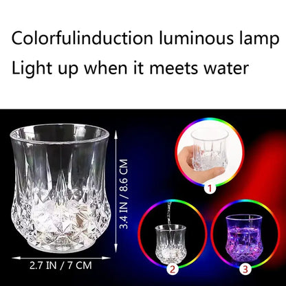 Multicolor LED Glowing Wine Glasses, Liquid-Activated Flashing Drinkware for Parties & Events, Stylish Drinkware Set of 2 Colorful LED Cups, Party Wine Glasses, Drinking Glasses