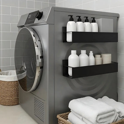 Heavy Duty Magnetic Kitchen Spice Storage Rack Organizer - Movable Shelf, Strong Magnet, Metal Wall-Mounted Holder for Refrigerator, Oven