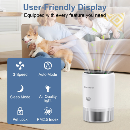 Air Purifier for Bedroom Home App PM2.5 HEPA Air Purifier for Bedroom Living Room for Pet Hair Dust Pollen Odor PJ08