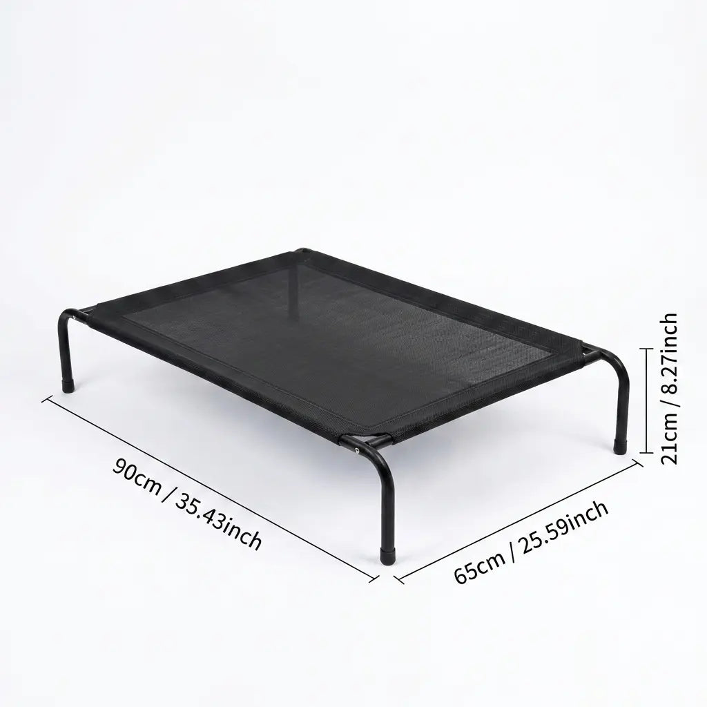 Petitrinu Classic Elevated Dog Bed with Metal Frame - Textilene Stretch Mesh Fabric, Cooling, Breathable, Joint Relief for Medium/Large Dogs, 2 Sizes (47.24In×31.89In×9.45In/35.43In×25.59In×8.27In) Pet Cot