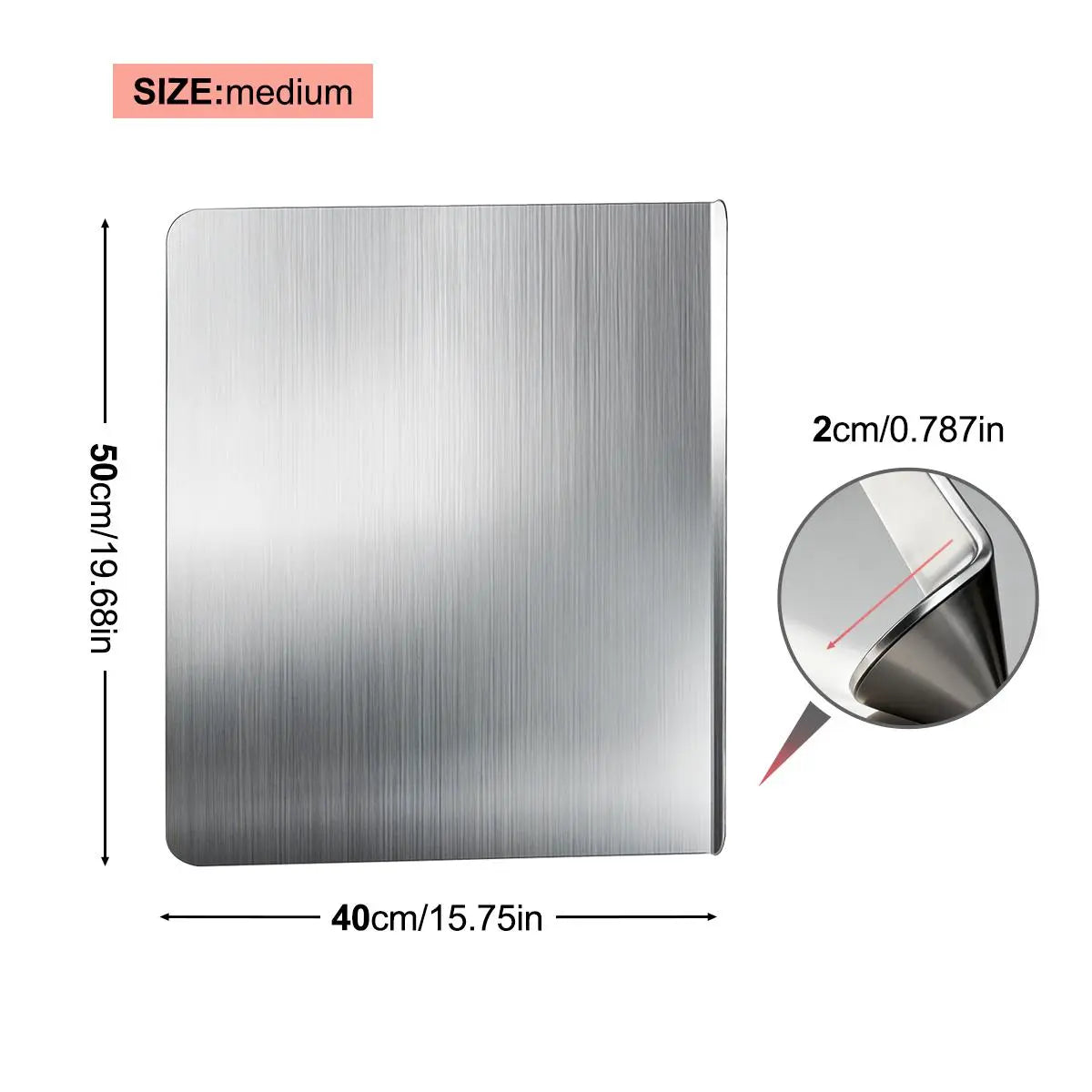 Stainless Steel Cutting Board - Non-Slip Grip, Mold-Resistant, Durable Daily Use, Modern Design, Household Kitchen Accessory Gadget