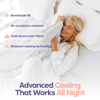 Mellow Sleep | Cloudcool Cooling Comforter - Lightweight Breathable with Dual-Sided Silk Smooth & Cloud Soft Knit for Instant Cool Relief