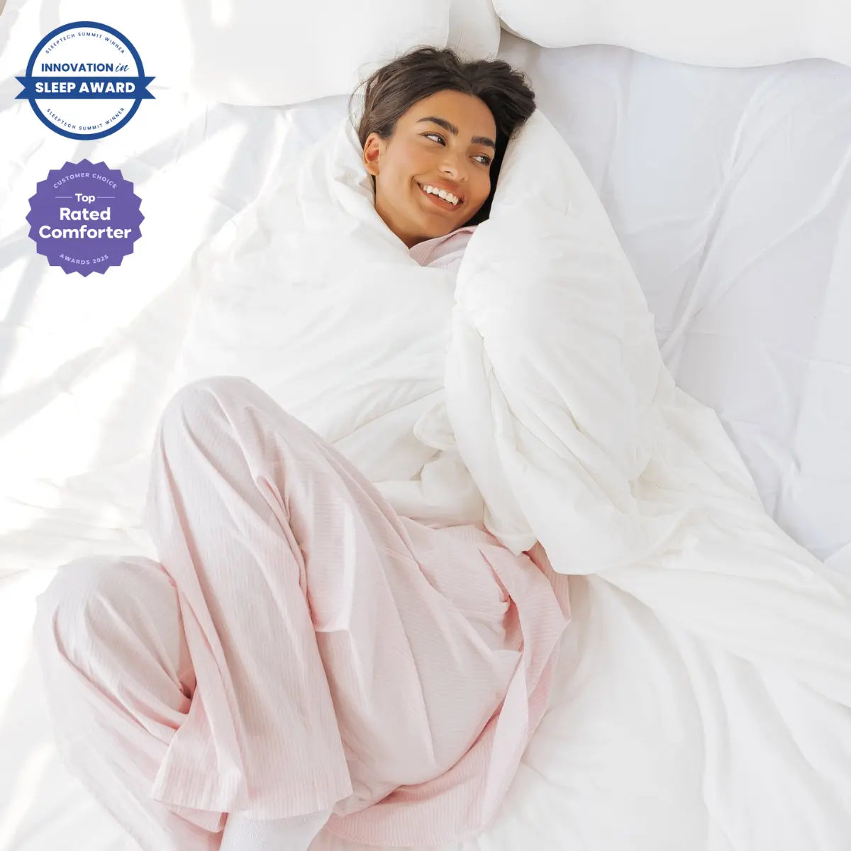 Mellow Sleep | Cloudcool Cooling Comforter - Lightweight Breathable with Dual-Sided Silk Smooth & Cloud Soft Knit for Instant Cool Relief