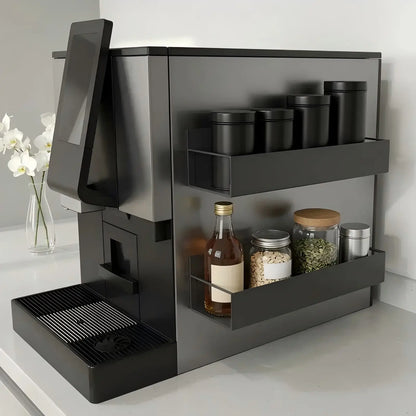 Heavy Duty Magnetic Kitchen Spice Storage Rack Organizer - Movable Shelf, Strong Magnet, Metal Wall-Mounted Holder for Refrigerator, Oven