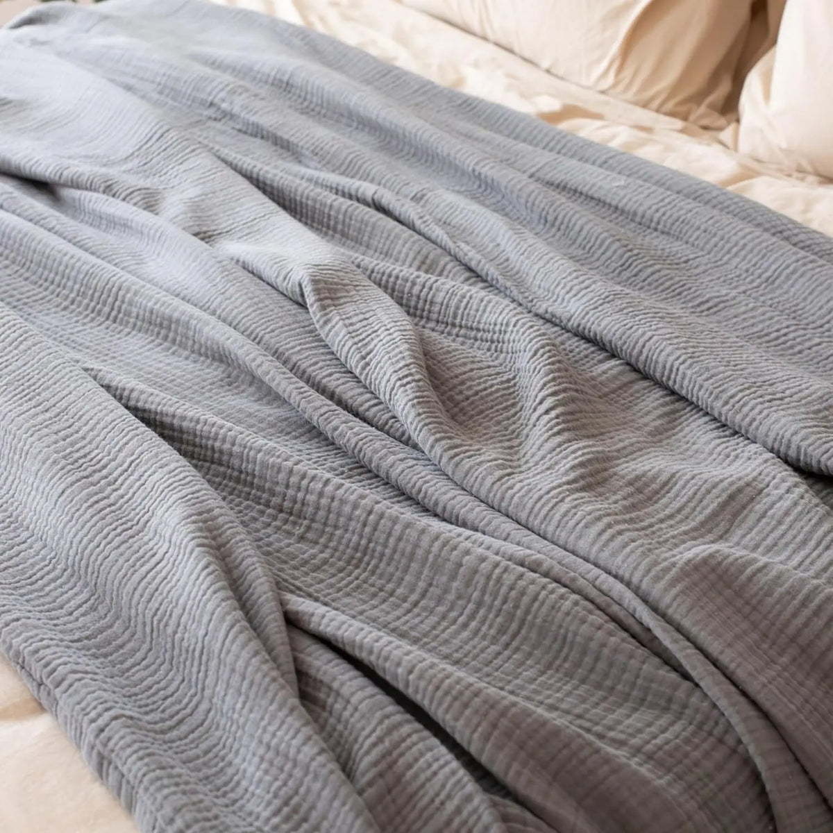 100% Cotton Muslin Blanket,6-Layer Soft Throw for Bed Couch,Breathable Lightweight Blankets for Adults Hot Sleepers,Room Decor